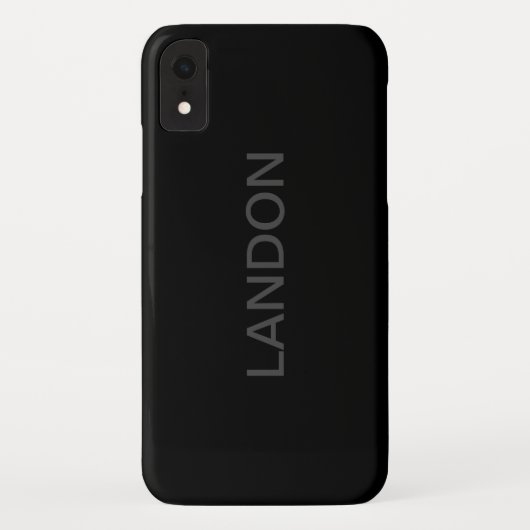 Moderne bewerkbare tekst | Donkergrijs & Zwart Case-Mate iPhone Case (Achterkant)