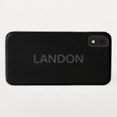 Moderne bewerkbare tekst | Donkergrijs & Zwart Case-Mate iPhone Case (Achterkant (horizontaal))