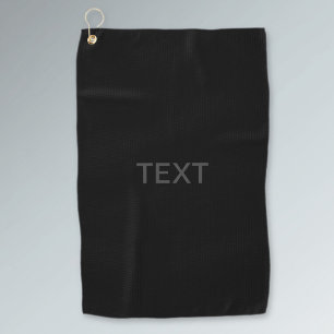Moderne bewerkbare tekst Donkergrijs & Zwart Golfhanddoek