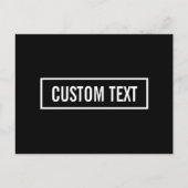 Moderne bewerkbare tekst in witte Logo-stijl Lijst Briefkaart (Voorkant)