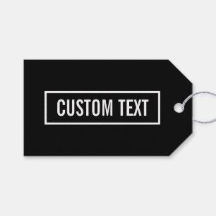 Moderne bewerkbare tekst in witte Logo-stijl Lijst Cadeaulabel