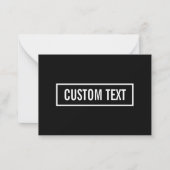 Moderne bewerkbare tekst in witte Logo-stijl Lijst Notitiekaartje (Voorkant)