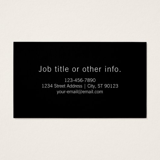 Moderne bewerkbare tekst in witte Logo-stijl Lijst Visitekaartje (Achterkant)