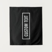 Moderne bewerkbare tekst in witte Logo-stijl Lijst Wandkleed (Voorkant)