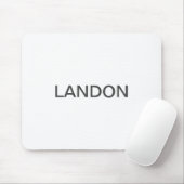 Moderne bewerkbare tekst | Wit & Donkergrijs Muismat (Met muis)