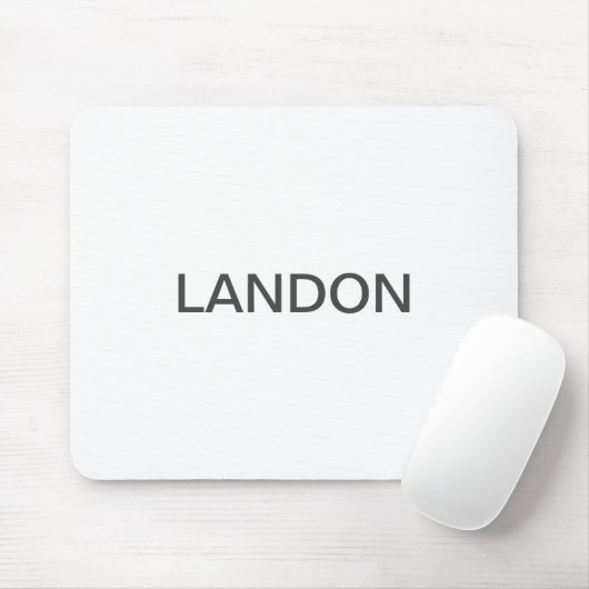 Moderne bewerkbare tekst | Wit & Donkergrijs Muismat (Met muis)