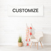 Moderne bewerkbare tekst | Wit & Donkergrijs Spandoek (Insitu)