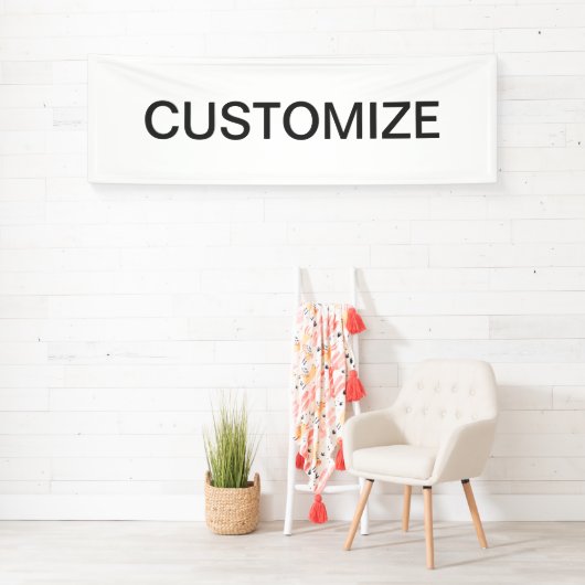 Moderne bewerkbare tekst | Wit & Donkergrijs Spandoek (Insitu)