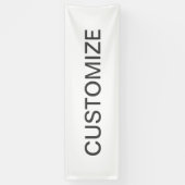 Moderne bewerkbare tekst | Wit & Donkergrijs Spandoek (Verticaal)