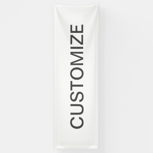 Moderne bewerkbare tekst | Wit & Donkergrijs Spandoek (Verticaal)