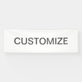 Moderne bewerkbare tekst | Wit & Donkergrijs Spandoek (Horizontaal)