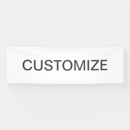 Moderne bewerkbare tekst | Wit & Donkergrijs Spandoek (Horizontaal)