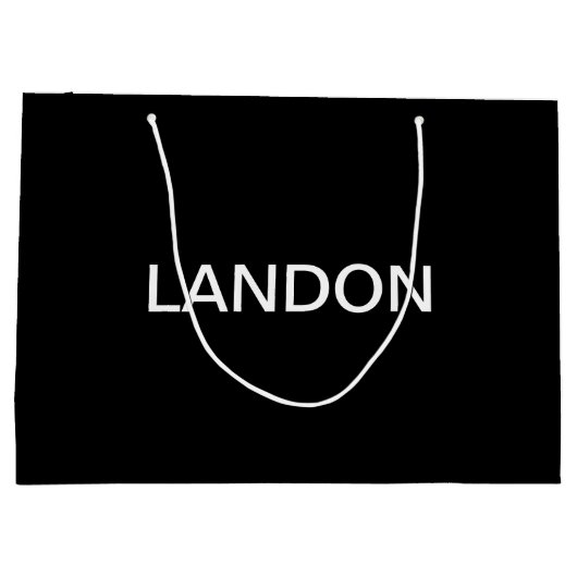 Moderne bewerkbare tekst | Zwart & Wit Groot Cadeauzakje (Achterkant)