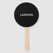 Moderne bewerkbare tekst | Zwart-wit Handwaaier (Voorkant)