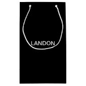 Moderne bewerkbare tekst | Zwart & Wit Klein Cadeauzakje (Achterkant)