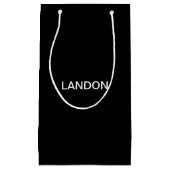 Moderne bewerkbare tekst | Zwart & Wit Klein Cadeauzakje (Voorkant)