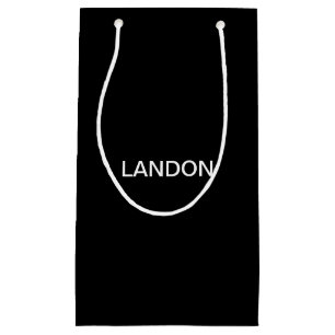 Moderne bewerkbare tekst   Zwart & Wit Klein Cadeauzakje