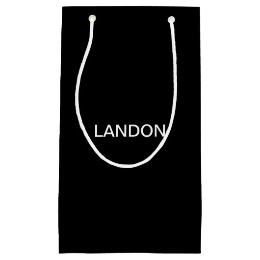 Moderne bewerkbare tekst | Zwart & Wit Klein Cadeauzakje (Voorkant)