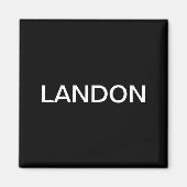 Moderne bewerkbare tekst | Zwart-wit Magneet (Voorkant)