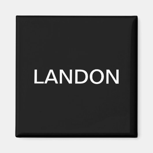 Moderne bewerkbare tekst | Zwart-wit Magneet (Voorkant)