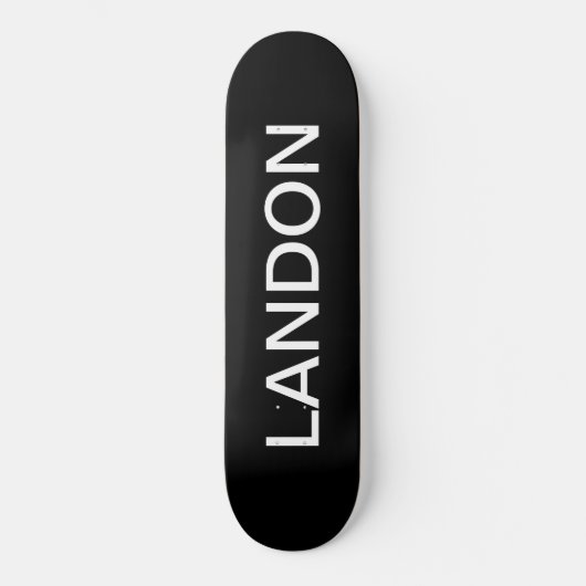 Moderne bewerkbare tekst | Zwart-wit Persoonlijk Skateboard (Voorkant)