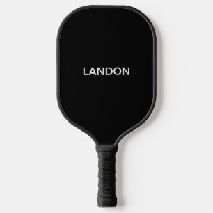 Moderne bewerkbare tekst   Zwart-wit Pickleball Paddle