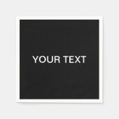 Moderne bewerkbare tekst | Zwart-wit Servet (Voorkant)