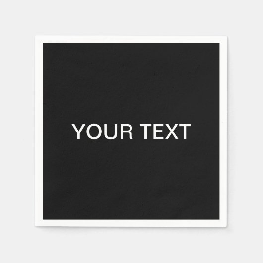 Moderne bewerkbare tekst | Zwart-wit Servet (Voorkant)