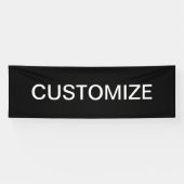 Moderne bewerkbare tekst | Zwart-wit Spandoek (Horizontaal)