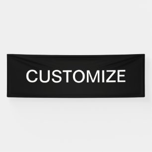 Moderne bewerkbare tekst   Zwart-wit Spandoek