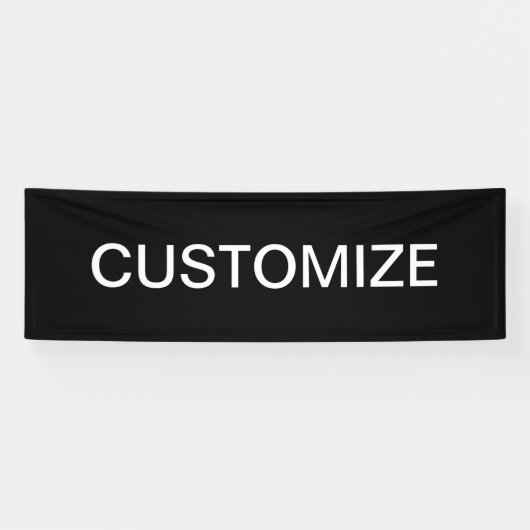 Moderne bewerkbare tekst | Zwart-wit Spandoek (Horizontaal)