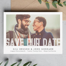 Moderne, bewerkbare tekstfoto save the date