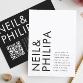 Moderne BEWERKBARE Trouwdag met dikgedrukte namen  Kaart