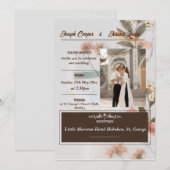 Moderne, bewerkbare trouwuitnodigingskaart kaart (Voorkant / Achterkant)