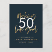 Moderne, bewerkbare verjaardag eenvoudig stijlvol  uitnodiging briefkaart (Voorkant)