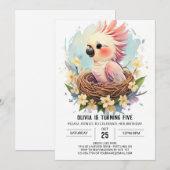 Moderne bewerkbare vogelverjaardag kaart (Voorkant / Achterkant)