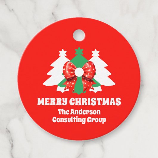 Moderne bewerkbare zakelijke kerstvakantie bedankjes labels (Voorkant)