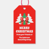 Moderne bewerkbare zakelijke kerstvakantie cadeaulabel (Voorkant)