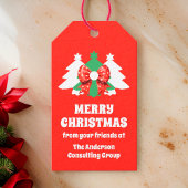 Moderne bewerkbare zakelijke kerstvakantie cadeaulabel