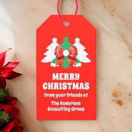 Moderne bewerkbare zakelijke kerstvakantie cadeaulabel