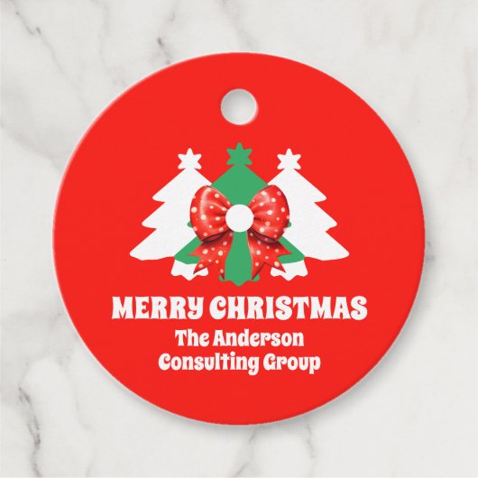 Moderne bewerkbare zakelijke Logo kerstvakantie Bedankjes Labels (Voorkant)