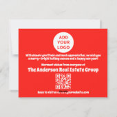 Moderne bewerkbare zakelijke Logo QR-code Kerstmis Feestdagenkaart (Achterkant)