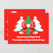 Moderne bewerkbare zakelijke Logo QR-code Kerstmis Feestdagenkaart (Voorkant / Achterkant)