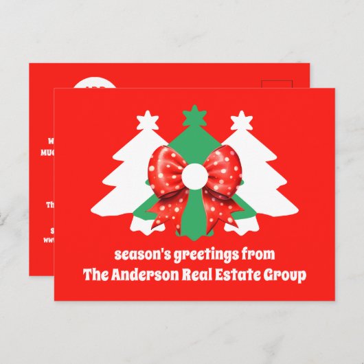 Moderne bewerkbare zakelijke Logo QR-code Kerstmis Feestdagenkaart (Voorkant / Achterkant)