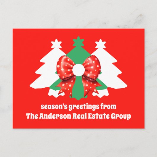 Moderne bewerkbare zakelijke Logo QR-code Kerstmis Feestdagenkaart (Voorkant)