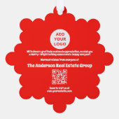 Moderne bewerkbare zakelijke Logo QR-code Kerstmis Ornament Kaart (Achterkant)