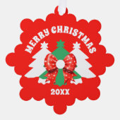 Moderne bewerkbare zakelijke Logo QR-code Kerstmis Ornament Kaart (Voorkant)