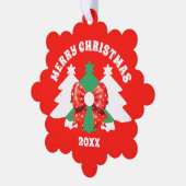 Moderne bewerkbare zakelijke Logo QR-code Kerstmis Ornament Kaart (Links)