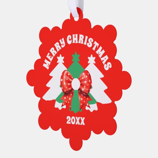 Moderne bewerkbare zakelijke Logo QR-code Kerstmis Ornament Kaart (Links)