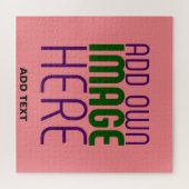 MODERNE BEWERKBARE ZALM ROZE AFBEELDING TEKST SJAB LEGPUZZEL (Horizontaal)